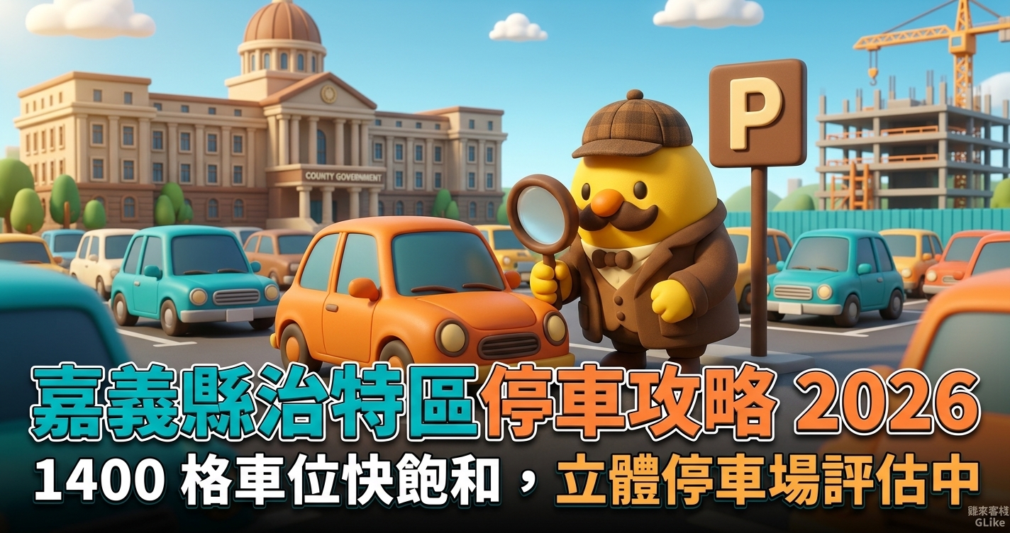 嘉義縣治特區停車攻略 2026｜1400 格車位快飽和，立體停車場評估中