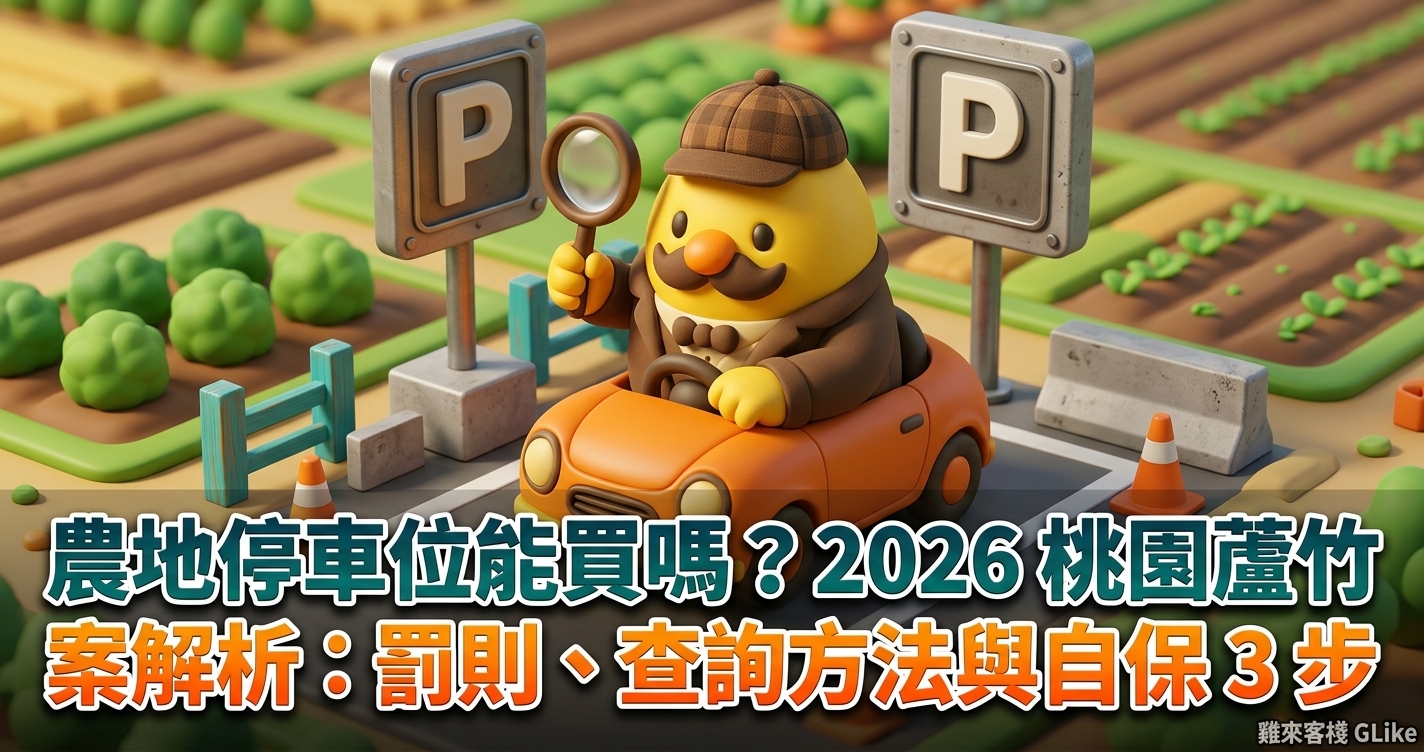 農地停車位能買嗎？2026 桃園蘆竹案解析：罰則、查詢方法與自保 3 步