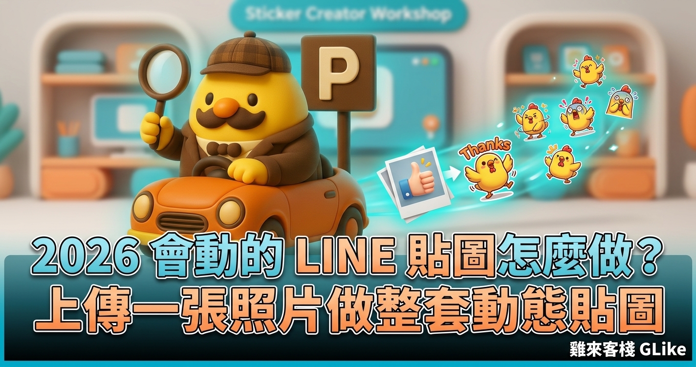 2026 會動的 LINE 貼圖怎麼做？上傳一張照片，用 G-Maker 做一整套動態貼圖