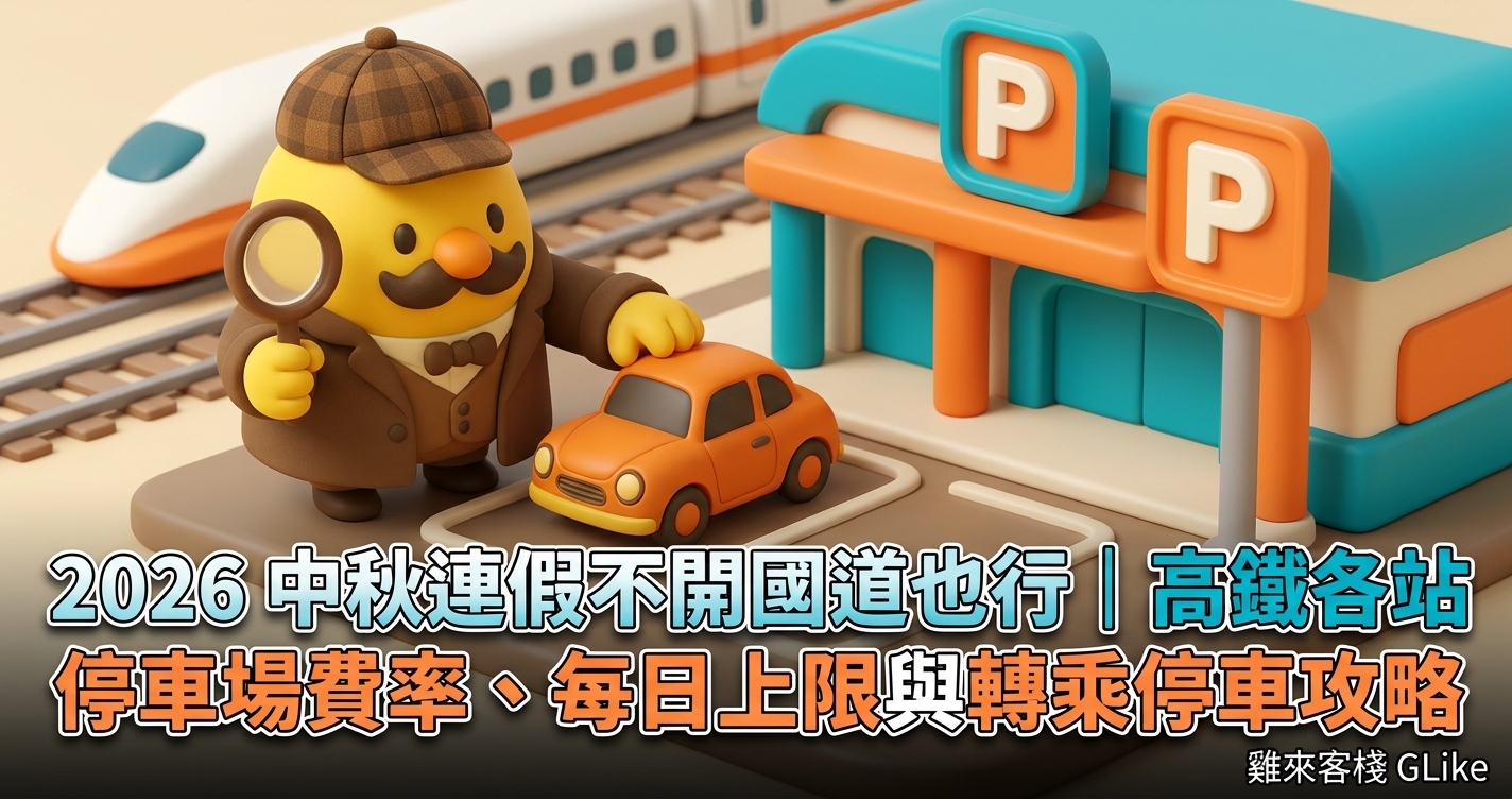 2026 中秋連假不開國道也行｜高鐵各站停車場費率、每日上限與轉乘停車攻略