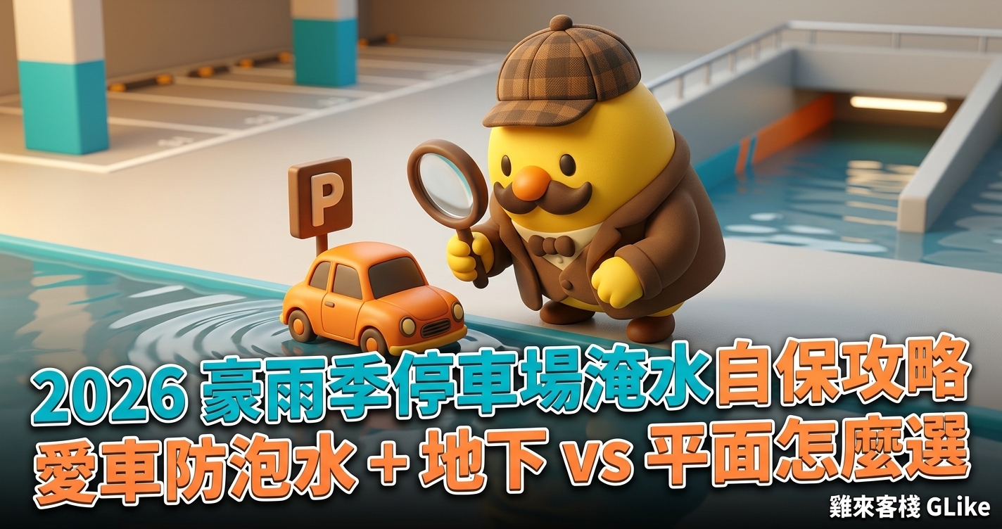 2026 豪雨季停車場淹水自保攻略｜愛車防泡水＋地下 vs 平面怎麼選一次看