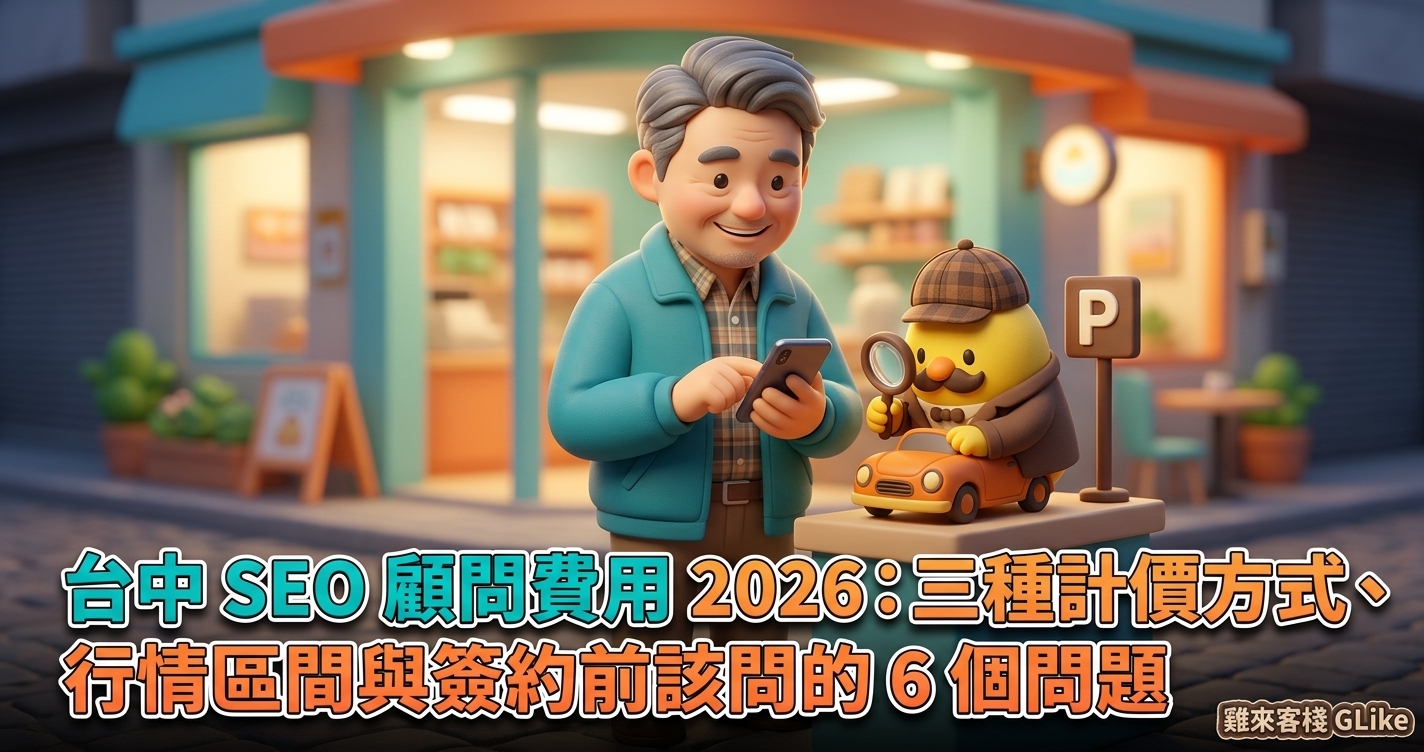 台中 SEO 顧問費用 2026：三種計價方式、行情區間與簽約前該問的 6 個問題