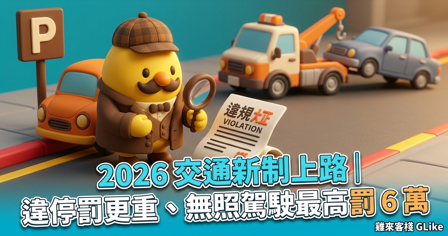 2026 交通新制完整懶人包｜違停罰更重、無照駕駛最高罰 6 萬元