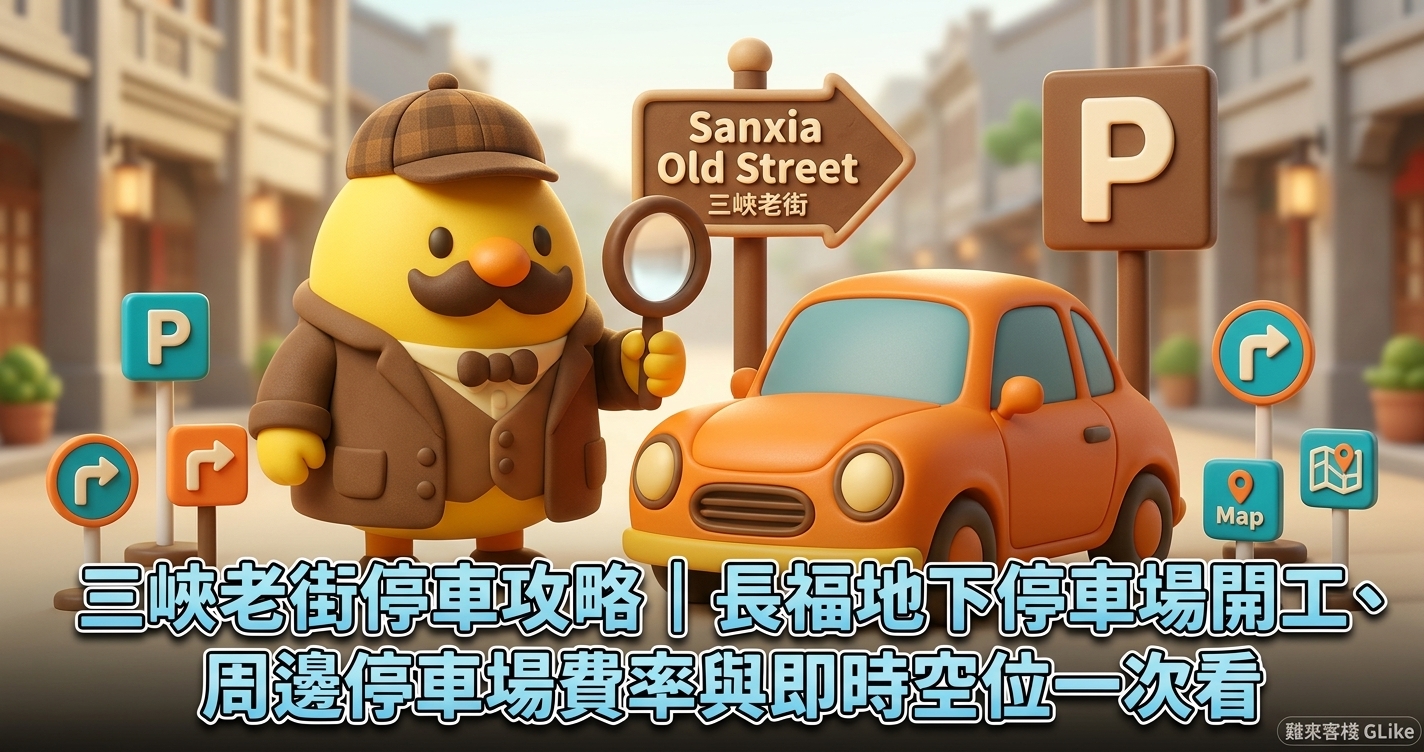 三峽老街停車攻略｜長福地下停車場開工、周邊停車場費率與即時空位一次看