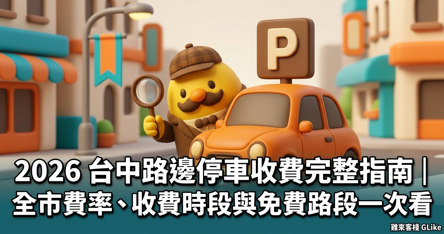 2026 台中路邊停車收費完整指南｜全市費率、收費時段與免費路段一次看