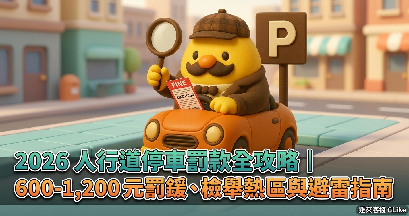 2026 人行道停車罰款全攻略｜600-1,200 元罰鍰、檢舉熱區與避雷指南