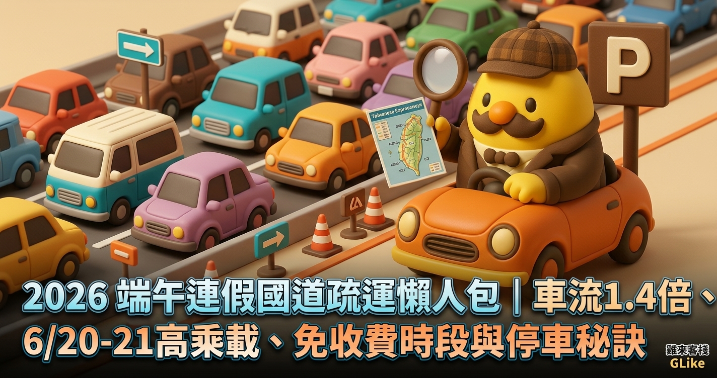 2026 端午連假國道疏運懶人包｜車流 1.4 倍、6/20-21 高乘載、免收費時段與停車秘訣一次看