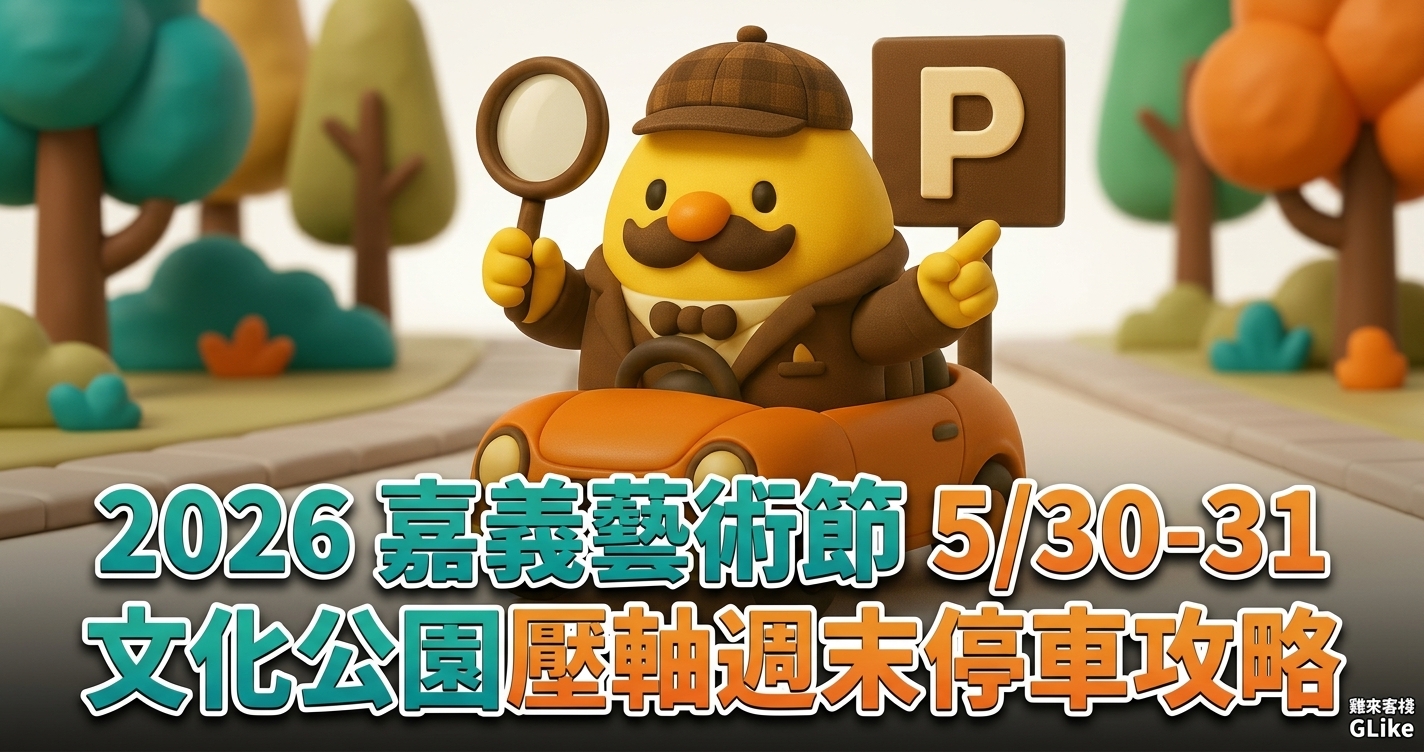 2026 嘉義藝術節 5/30-31 文化公園壓軸週末停車攻略｜機慢車交管、151 格停車場與省錢秘訣